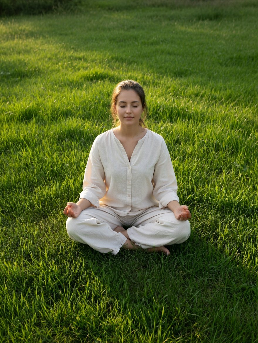 Serene Meditation in Golden Meadow