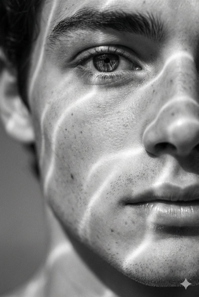 Surreal Portrait in Monochrome Light