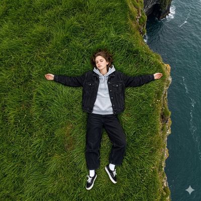 Aerial Serenity: Man in Nature's Embrace