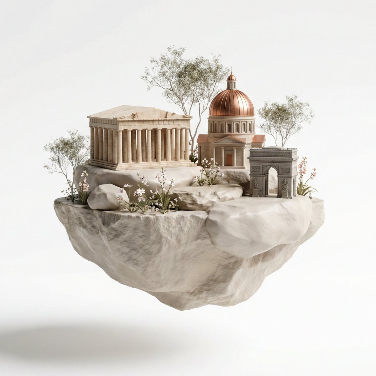 Skyward Visions: Floating Landmarks of [City Name]