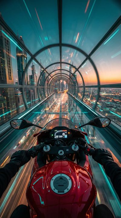 Futuristic Velocity: A Cyberpunk Ride