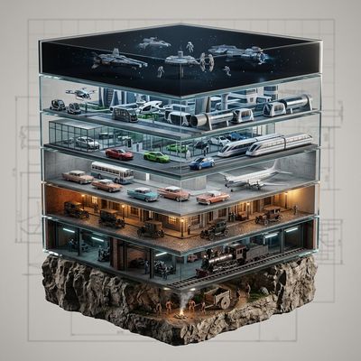Layered Evolution of Medicine in a Hyper-Realistic Cube