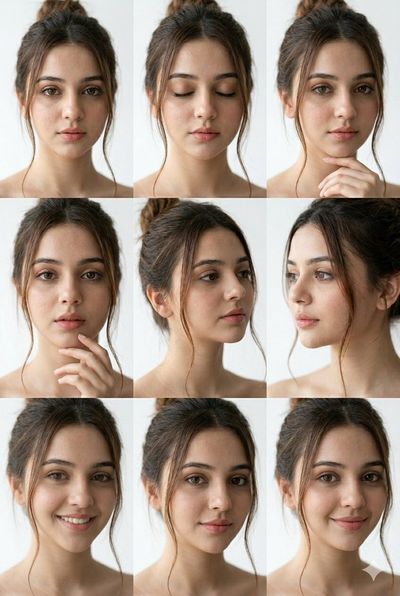 Quiet Water Elegance: A 3x3 Portrait Grid of Natural Beauty