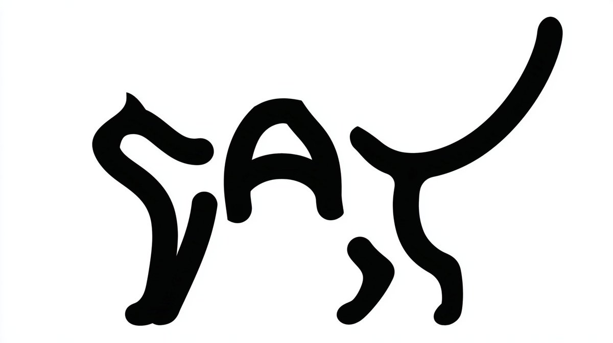 Monochrome Cat Typography: Comparing AI Artistic Styles