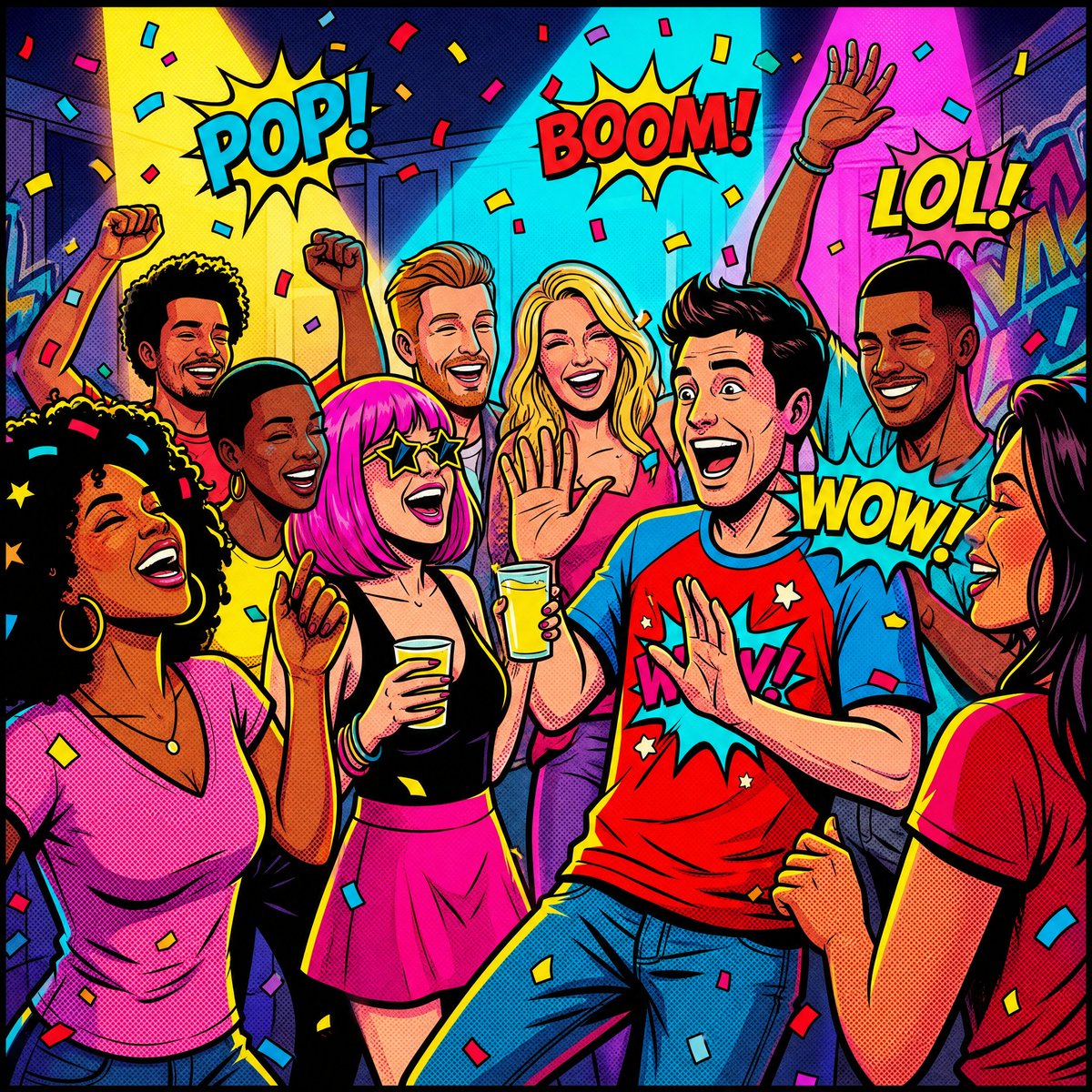 Vibrant Pop Art Party: A Celebration of Friendship