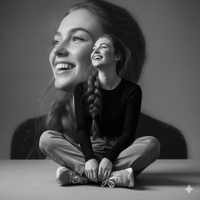 Portrait of Joy: A Modern Elegance in Monochrome
