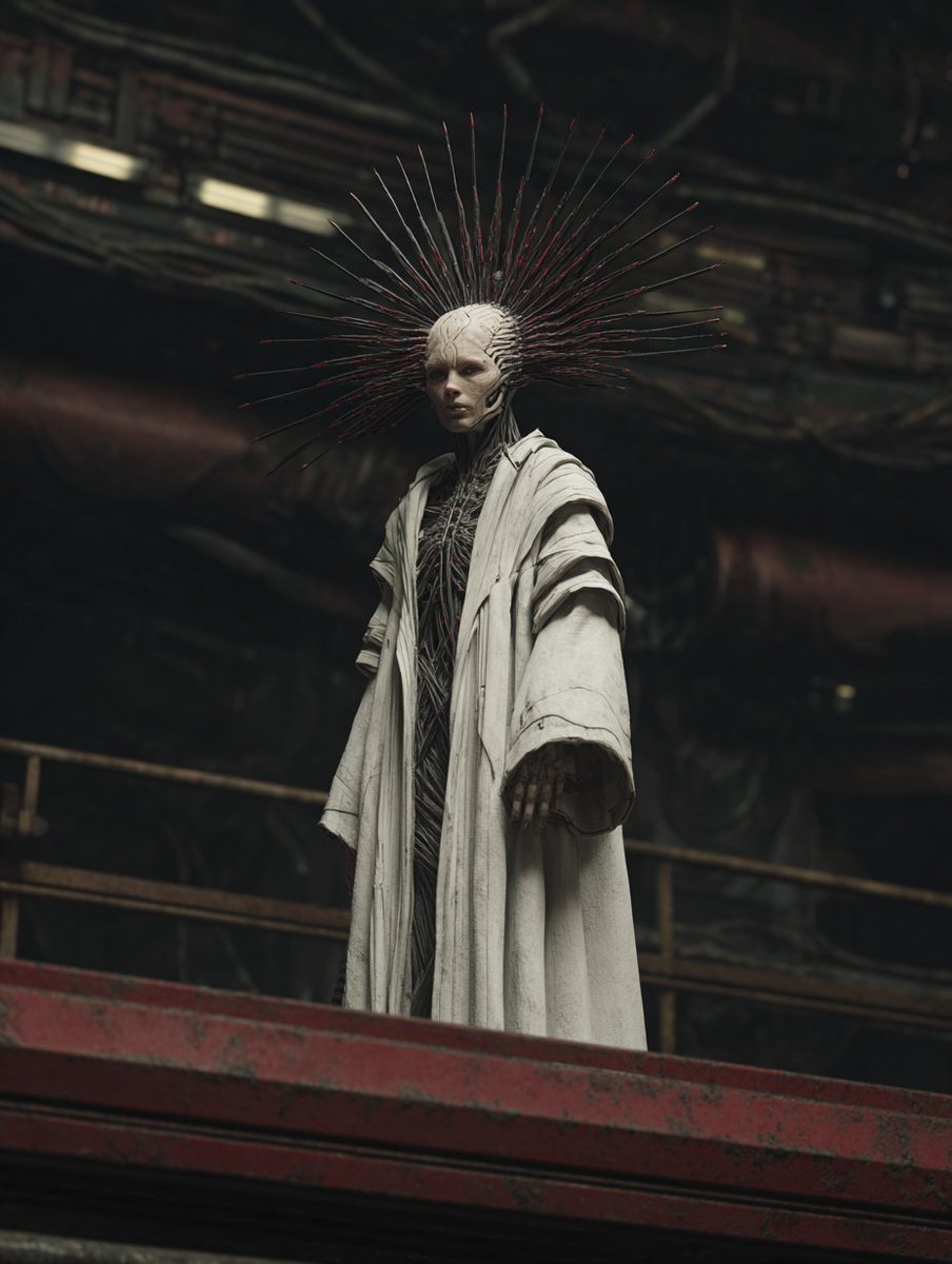 Regal Cybernetic Monarch in a Rusted World