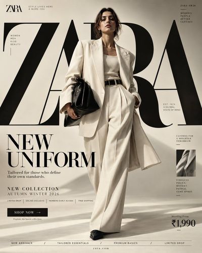 H&M 'New Uniform' Campaign Featuring Bold Typography and Urban Fashion