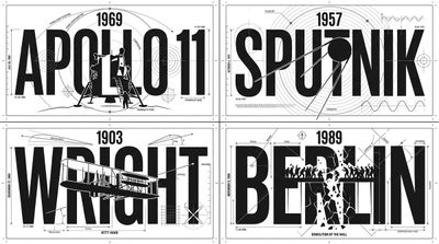 Monochrome Grid of Four Stunning Days in Typographic Draft