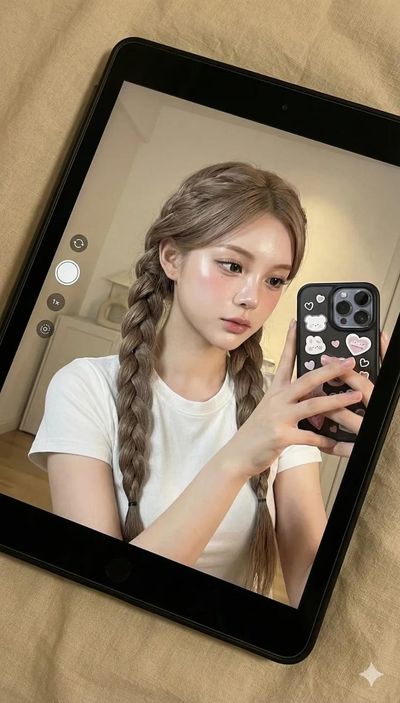 Soft and Playful Selfie in Cozy Light