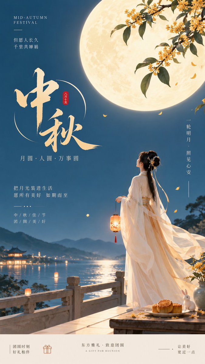 Moonlit Lantern Vigil on an Open Terrace with Minimal Ink