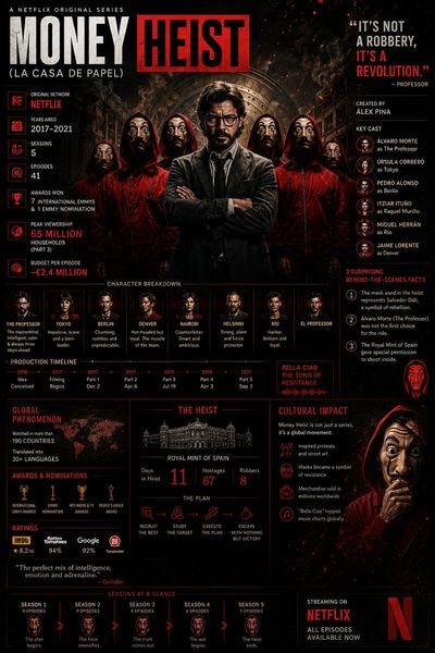 Cinematic Series Collage: Infographic Mastery
