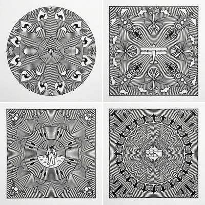 Hypnotic Radial Frequency Mandalas of Iconic Historical Moments