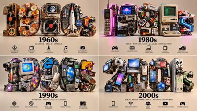 Four Decades of Iconic Inventions as 3D Typographic Sculptures