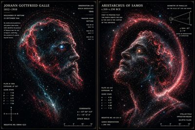 Aristarchus of Samos sees cosmic dust swirl into a nebula portrait