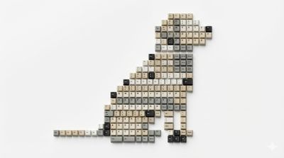 Dog Formed from Mechanical Keycaps in 8K Detail
