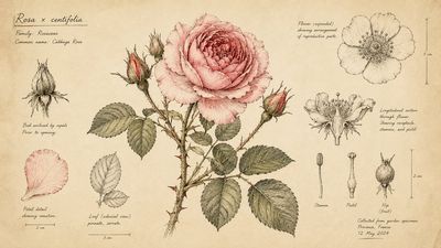 Elegant Botanical Illustration in Ink and Pencil